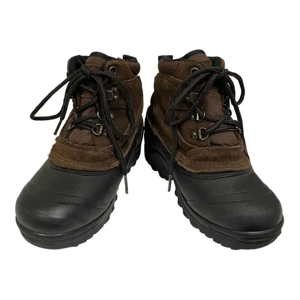 DONNER MOUNTAIN Boy's Thermolite Black Brown Suede Leather Boots 2